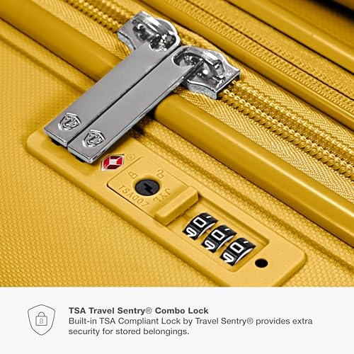 Traveler's Choice Pagosa Hardshell Expandable Luggage with Spinner Wheels, Yellow, 2-Piece Set (22/27)