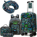 Homskiii Kid's Luggage Set 5 Piece Suitcase Set 16" Hardside Luggage with Spinner Wheels Boys Carry on Toddler Travel Rolling Luggage Airline Approved