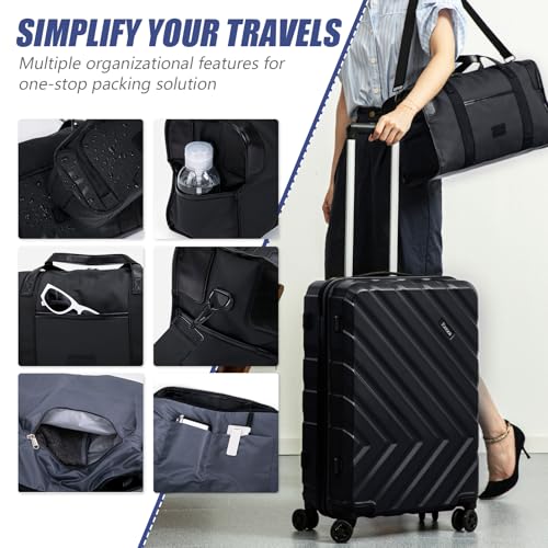 Eeeza Luggage Sets 5 Piece, Suitcases with Wheels, ABS Hard Case Luggage with TSA Lock Spinner Wheels, Carry On Luggage Set(5 Piece Sets (20"/24"/28"/DB/TB))