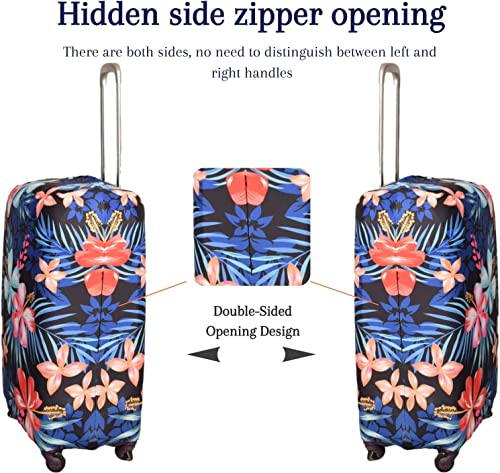GOXUNYUAN Suitcase Cover, Carry on Luggage Cover Protector - Travel Elastic Spandex Luggage Covers Fits 22 to 24 Inch Flower