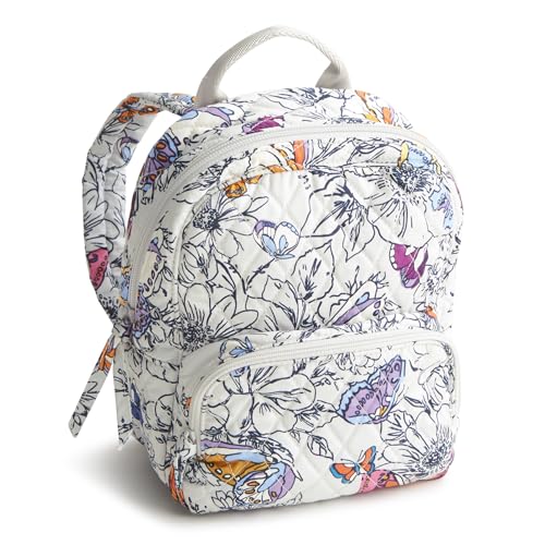 Vera Bradley Women's Premium Cotton Mini Banbury Backpack, Wing + Bloom, One Size