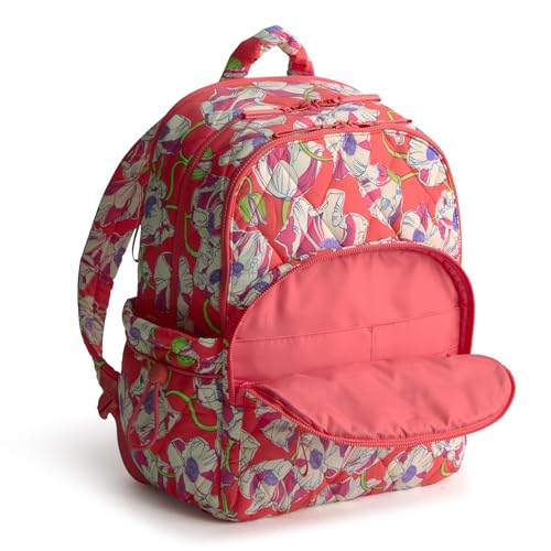 Vera Bradley Women's Featherweight Large Bancroft Backpack, Swirling Poppies, One Size