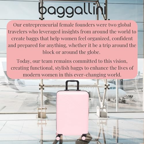 Baggallini Set Wave 22” 4 Wheel Hardside Carry-On Luggage - Lightweight Carry On Suitcase with Wheels