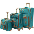 Steve Madden Designer Luggage Collection - 3 Piece Softside Expandable Lightweight Spinner Suitcase Set - Travel Set Includes an Under Seat Bag, 20-Inch Carry on and 28-Inch Checked Suitcase, Harlo