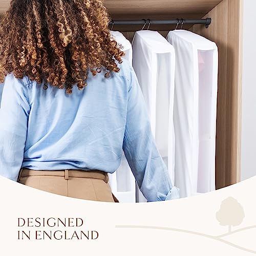 Hayden Hill Luxury Organic Cotton Garment Storage Bag - Long 58" Dress Bag - Breathable & Moth-Proof For Full Length Clothing, Dresses & Coats - Clothes Bags for Hanging Organization - Carbon Neutral
