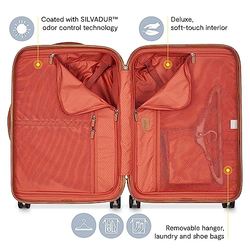 DELSEY PARIS Chatelet Air 2.0 - Hardside Luggage Checked medium 24 Inch - TSA Lock - 360° Spinner Wheels - Polycarbonate Travel Suitcase, Pink