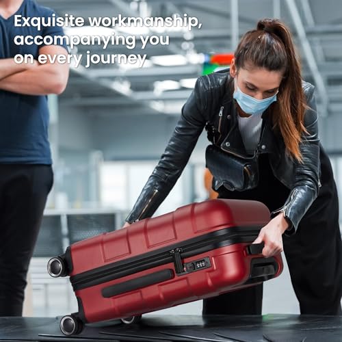 TILYMOL Luggage Sets 3 Piece with Spinner Wheel, Hardside Suitcase Set with TSA Lock, Expandable Lightweight Travel Luggage for Women, Burgundy