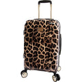 BEBE Women's Adriana 21" Hardside Carry-on Spinner Luggage,Telescoping Handles, Leopard, One Size