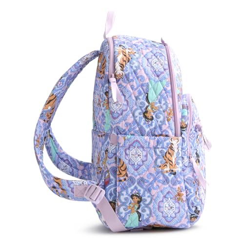 Vera Bradley Women's Disney Premium Cotton Bancroft Backpack – 15" Laptop Sleeve – Jasmine Intricate Medallions, 24L