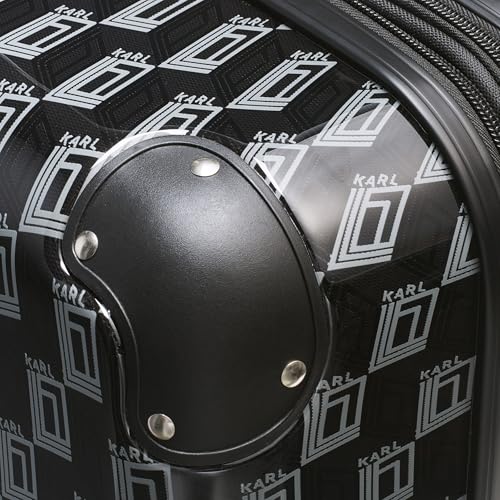 KARL LAGERFELD Paris Unisex Luggage Suitcase,Black/Grey,Small