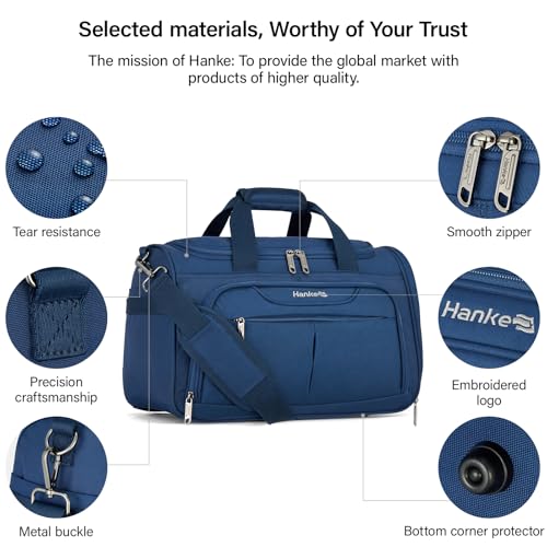 Hanke Underseat Carry On luggage Bags for Travel, Foldable Travel Bags for Women, Soft Lightweight Personal Item Travel Bag Small Carry On Bags for Airplanes, Travel Tote Bags for Women Men.（Blue）