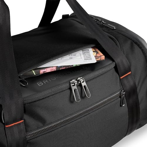 Briggs & Riley 27" Medium Upright Duffle - Checked Luggage for Travel, Suitcases with Wheels, Softside Rolling Bag for Men & Women, Self-Repairing Zipper - ZDX Collection, Black