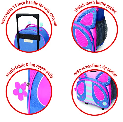 Skip Hop Kids Luggage with Wheels, Zoo, Butterfly (Pack of 2)
