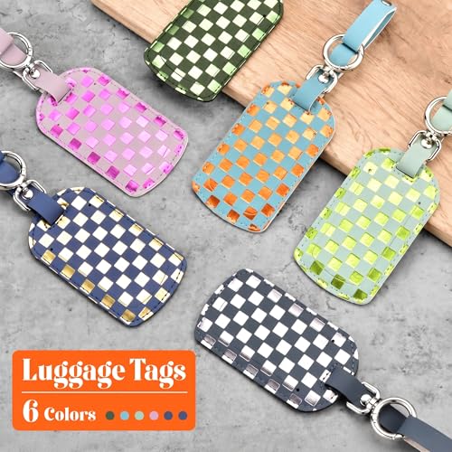 Luggage Tags for Suitcases Travel Accessories: Leather Luggage Tag 3 Pack TSA Approved Airplane Travel Essentials for Women, Bag Tags for Luggage Long Flight Must Haves Travels Gift Airport Essentials