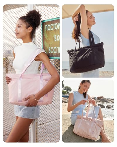 BAGSMART Tote Bag for Women, Tote Bag with Zipper Work Tote with Compartments Nurse Shoulder Hanbag for Travel, Gym