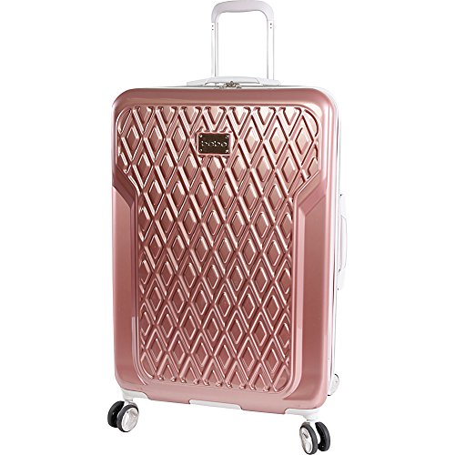BEBE Women's Luggage Stella 29" Hardside Check in Spinner, Telescoping Handles, Rose Gold, One Size