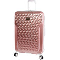 BEBE Women's Luggage Stella 29" Hardside Check in Spinner, Telescoping Handles, Rose Gold, One Size