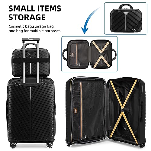 ROMAGIO Larvender 5-Piece PP Hard Shell Luggage Set with 360° Spinner Wheels & TSA Lock, Multi-Size Suitcases (14/18/20/24/28 Inch) for Family Travel, Business & Vacation