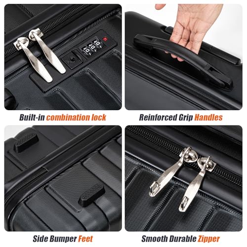 Cosbarn Luggage Sets 5 Piece Suitcases with Wheels, Suitcase Set ABS Hard Case Luggage with Spinner Wheels Durable Travel Luggage