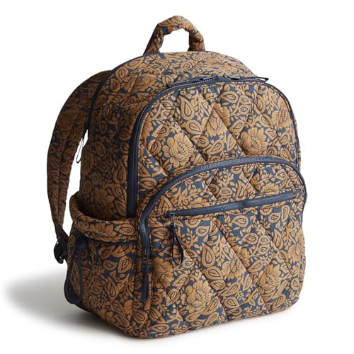 Vera Bradley Women's Featherweight Bancroft Backpack, Lotus Montage Roasted Pecan, One Size