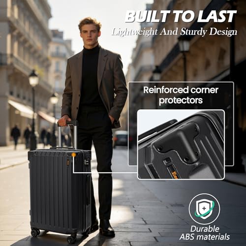 Eeeza Luggage Sets 5 Piece，Hardside Luggages with Spinner Wheels, Lightweight ABS Hard Shell Travel Luggage with TSA Lock for Family Trips, Business,Vacation