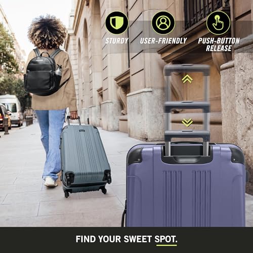 Kenneth Cole REACTION Out of Bounds Lightweight Hardshell 4-Wheel Spinner Luggage, Smokey Purple, 2-Piece Set (20" & 28")