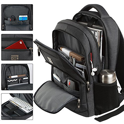 Volher Laptop Backpack,Business Travel Anti Theft Slim Durable Laptops Backpack,Water Resistant College Computer Bag for Women & Men Fits 15.6 Inch Laptop and Notebook - Black