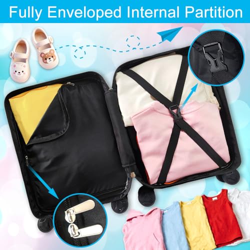 UFNDC Lightweight Hardshell Spinner Kids Suitcase Set 2PCS with Wheels - Airplane Approved Carry-On Luggage for Boys & Children Ages 3-10, Fun Game Rolling Suitcases for Elementary Toddler Travel
