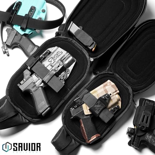 Savior Equipment Obscura Sling Bag Tactical EDC Crossbody Case Pistol Bag, Low-Profile Design Holster Compatible Single Pistol Soft Case with Rapid Access Admin Pocket (Blackout, Medium (5L))