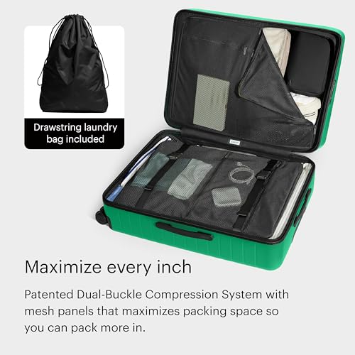 Away Amazon Exclusive Large Checked Luggage - 29-Inch Lightweight Hardside Suitcase with Four WhisperGlide 360° Spinner Wheels, Interior Compression System, TSA-Accepted Lock - Palm Green