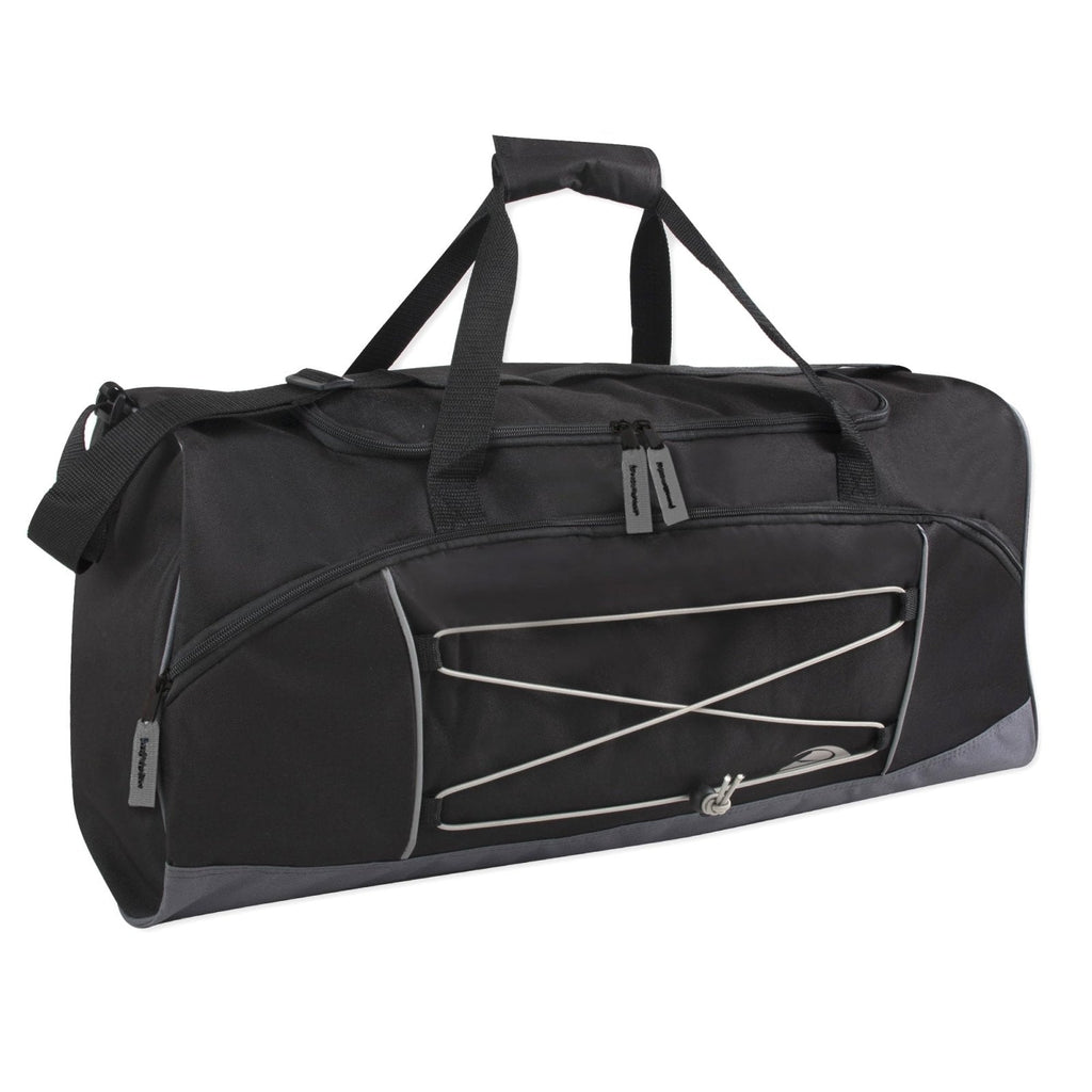 60 Liter, 26 Inch Duffle Bag – Heavy Duty Extra Large Sports Gym Equipment Travel Duffel Bag for Men and Women (Black)