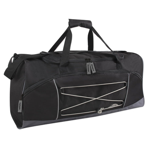 60 Liter, 26 Inch Duffle Bag – Heavy Duty Extra Large Sports Gym Equipment Travel Duffel Bag for Men and Women (Black)