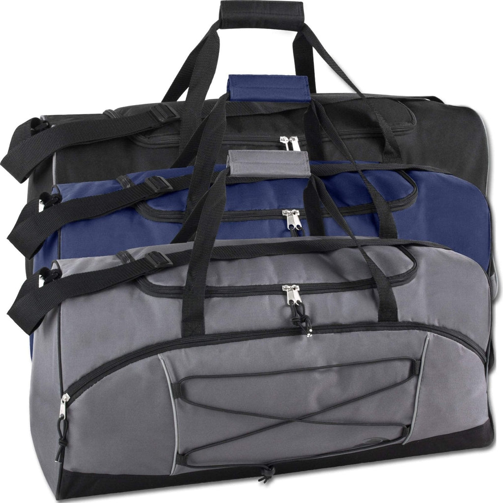 60 Liter, 26 Inch Duffle Bag – Heavy Duty Extra Large Sports Gym Equipment Travel Duffel Bag for Men and Women (Black)