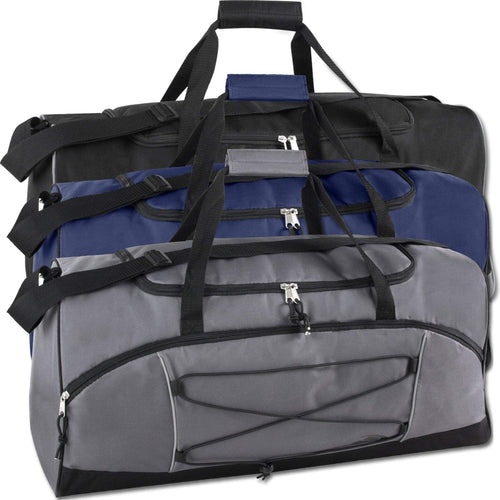 60 Liter, 26 Inch Duffle Bag – Heavy Duty Extra Large Sports Gym Equipment Travel Duffel Bag for Men and Women (Black)