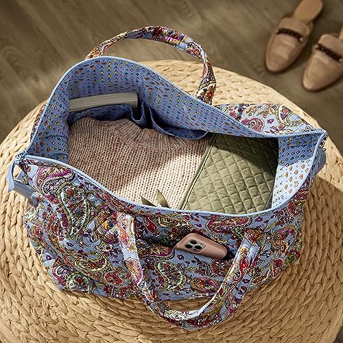 Cotton Overnight Travel Tote Travel Bag, Provence Paisley
