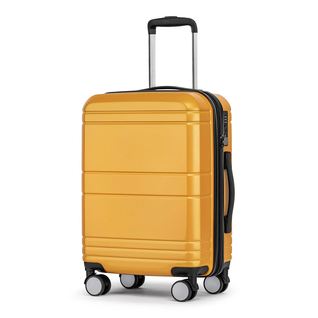 KYME Carry On Luggage 22x14x9 Airline Approved,Hardshell Carry On Suitcase With Tsa Lock,Small Suitcases with Wheels,Travel Luggage for Men Women,Expandable Carry-On 20 Inch,Yellow
