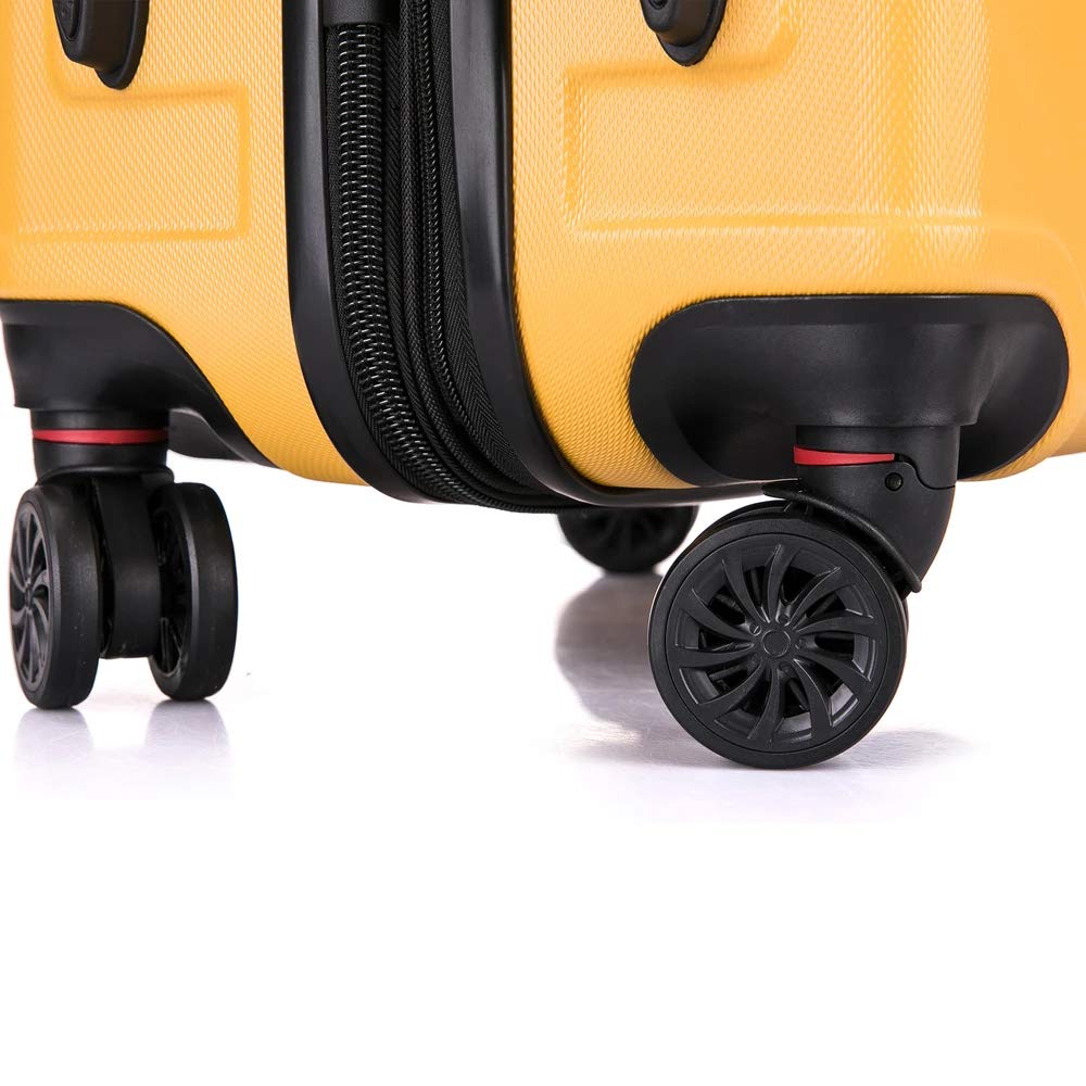 DUKAP ZONIX Luggage with Spinner Wheels | Durable Lightweight Hardshell Suitcase, Spacious Travel Bag with Handle and Trolley | 20-Inch Carry On Small Luggage | Mustard