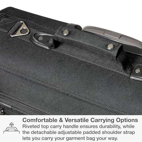 Traveler's Choice Carry-On Softside 8-Wheeled Spinner Garment Bag Luggage, Black, 21-Inch