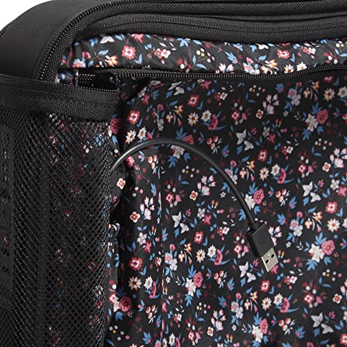 Vera Bradley Women's Softside Rolling Suitcase Luggage, Black, 22" Carry On & 27" Check In