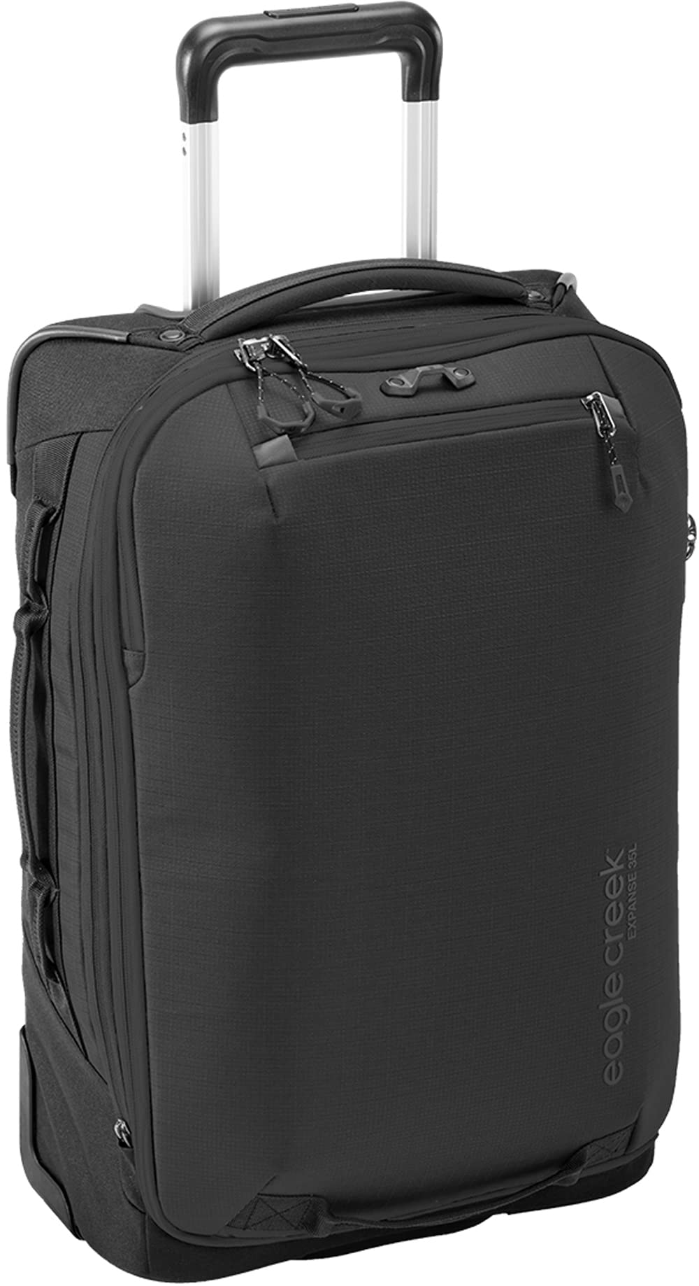 eagle creek Expanse Carry On Suitcase with Wheels, Telescoping Handle, Lockable Zippers, Expandable Main Compartment, Internal Organization/Compression, Black (New) - 35L/21.5"