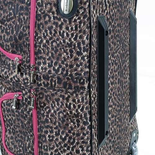 Rockland 22" Polyester Rolling Duffel Bag, Pink Leopard
