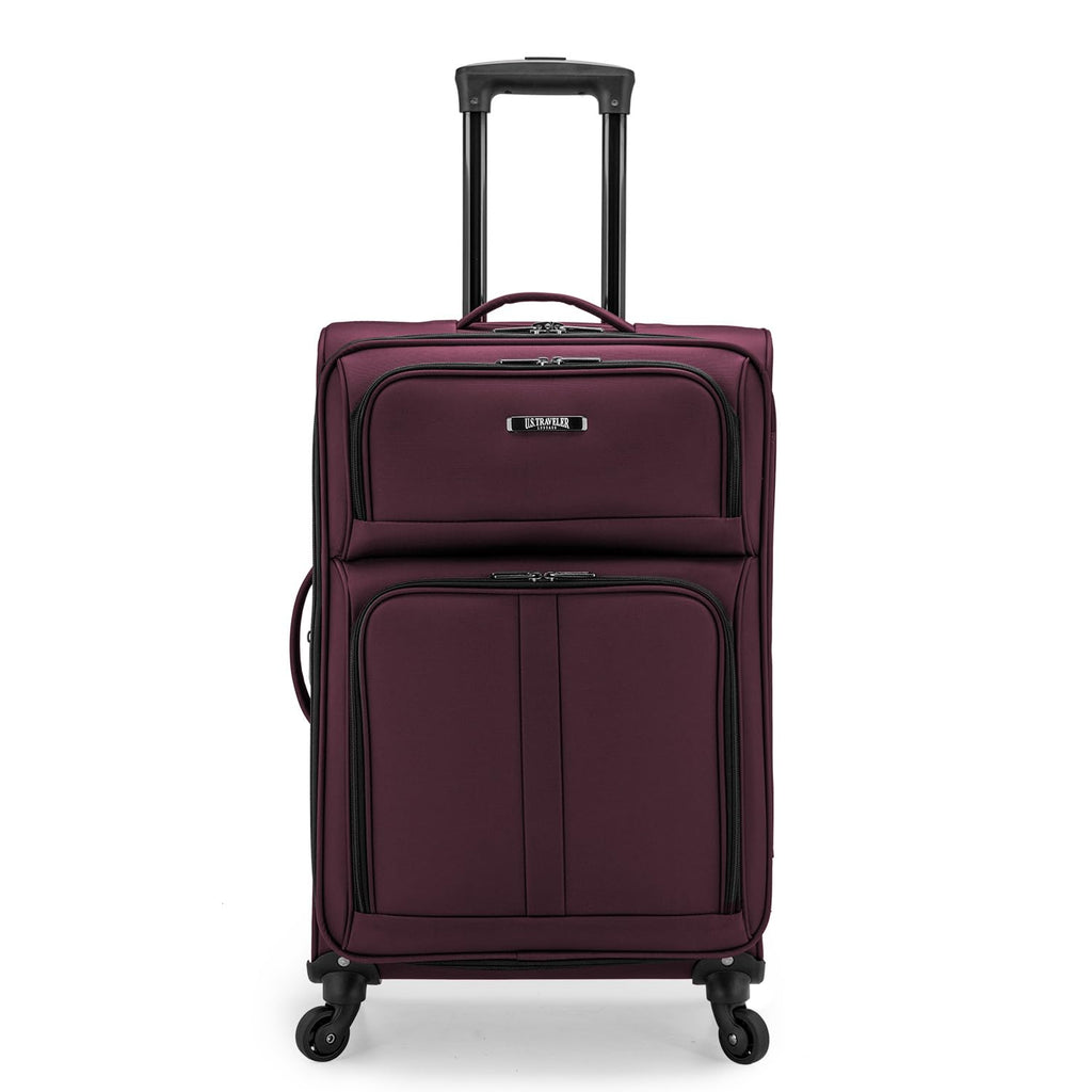 U.S. Traveler Anzio Softside Expandable Luggage with Spinner Wheels, Burgundy, 26-Inch Medium
