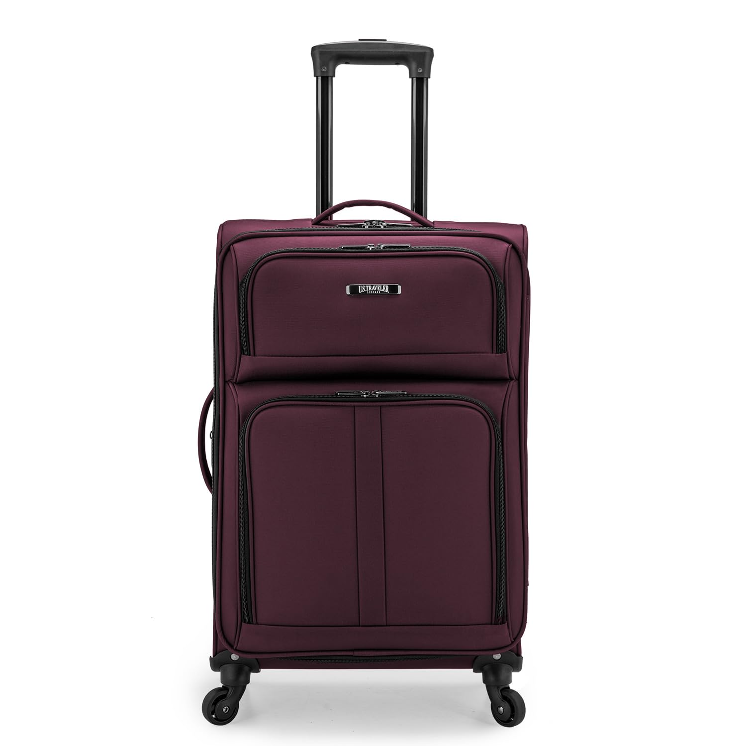 U.S. Traveler Anzio Softside Expandable Luggage with Spinner Wheels, Burgundy, 26-Inch Medium
