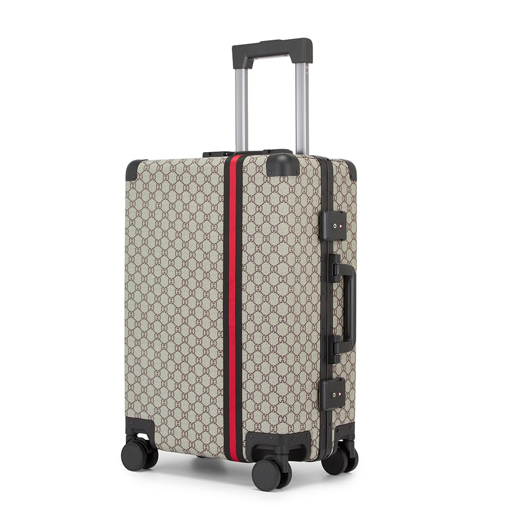 VH&GRED Fashionable & Durable Leather Suitcase - Lightweight Large Travel Luggage for Women with 4 Spinner Wheels, TSA Lock, Water-Resistant Elegant Design