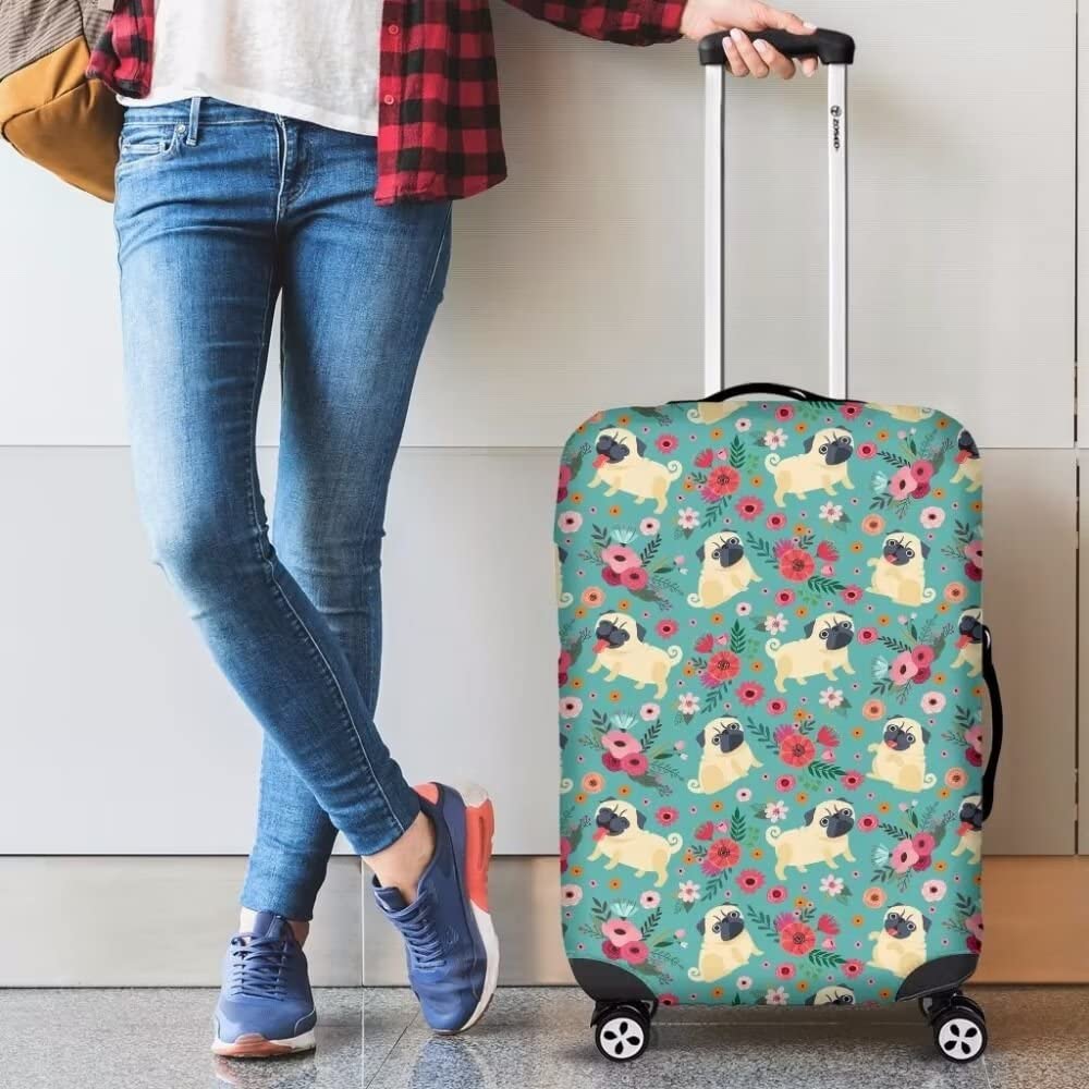 TODIYADDU Pink Love Heart Thick Elastic Geometric Luggage Protective Cover Fashion Trolley Case for Suitcase Cover Baggage Travel Bag Cases Fits for Student Boy Girl Teens Adult, S