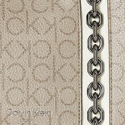 Calvin Klein Adeline Triple Compartment Satchel, Almond/Taupe/Cherub White