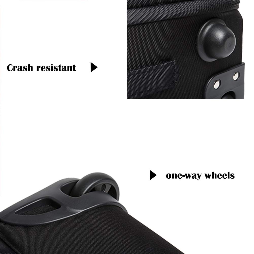 SKYMOVE 19 inches Wheeled Rolling Backpack for Adults and School Students Laptop Books Travel Backpack Bag, Black