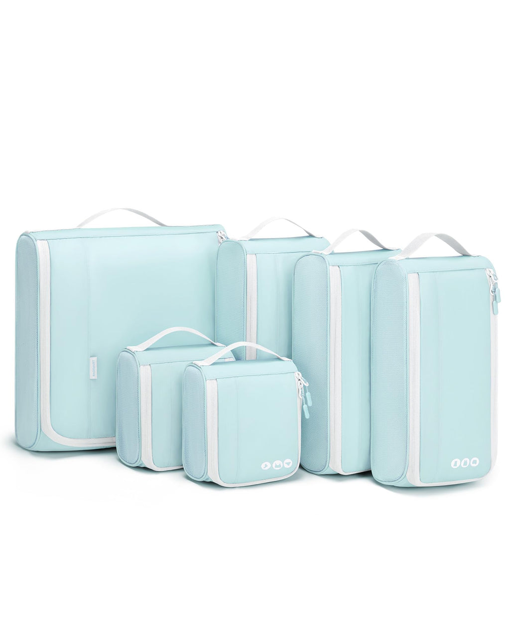 BAGSMART Keep Shape Packing Cubes for Travel, 6 Set Travel Cubes for Packing, Lightweight Suitcase Organizer Bags Set for Travel Essentials Sky Blue
