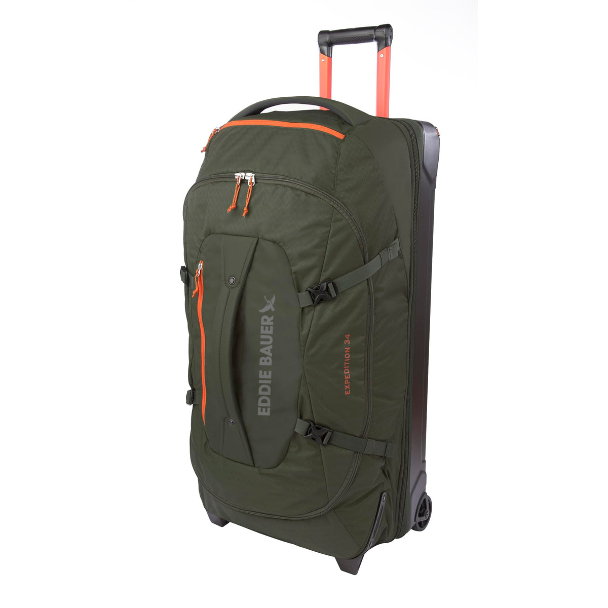 Eddie Bauer Expedition Rolling Duffel Bag with Wheels | Travel | Check-In | Luggage | Rugged | Durable - Dark Thyme, 34"