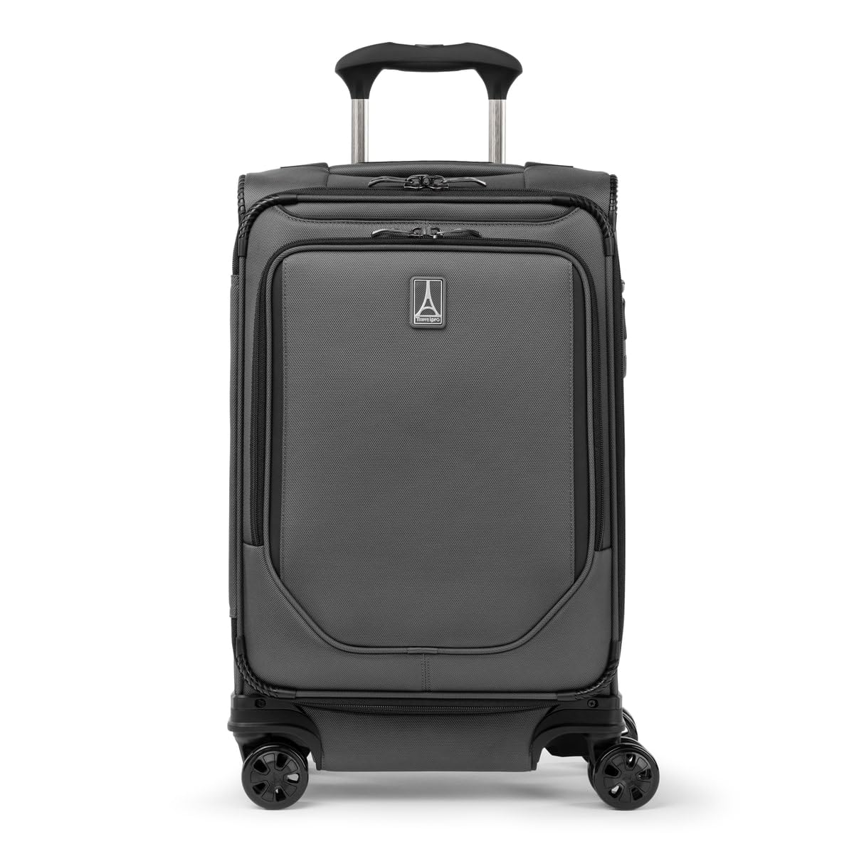 Travelpro Crew Classic Lightweight Softside Expandable Carry on Luggage, 8 Wheel Spinner Suitcase, Men and Women, Carry On 21-Inch, Titanium Grey
